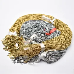 Wholesale Fashion1.5mm 2mm 2.4mm Stainless Steel Bead Chain Necklace DIY Jewelry 40+5cm Chain Set Wholesale 50pc/lot Accessories