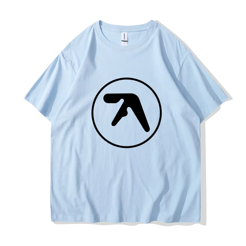 Punk Aphex Twin Print T-Shirt Oversize Hip Hop Men\'s Streetwear Harajuku T Shirt Goth Summer Top Short Sleeve Cotton Clothes Y2k