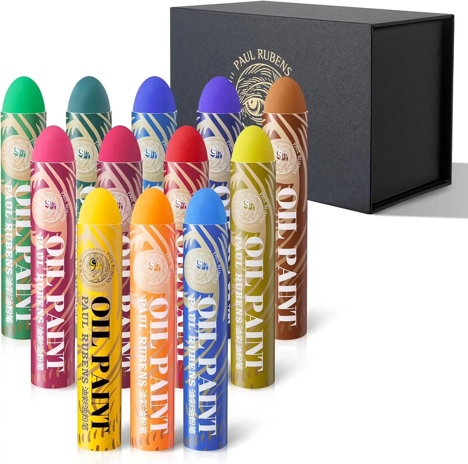 Paul Rubens HaiYa oliepastels, 12 kleuren Super Jumbo Artist zachte oliepastels, oliepastel kleurpotloden kunstbenodigdheden voor tekenen