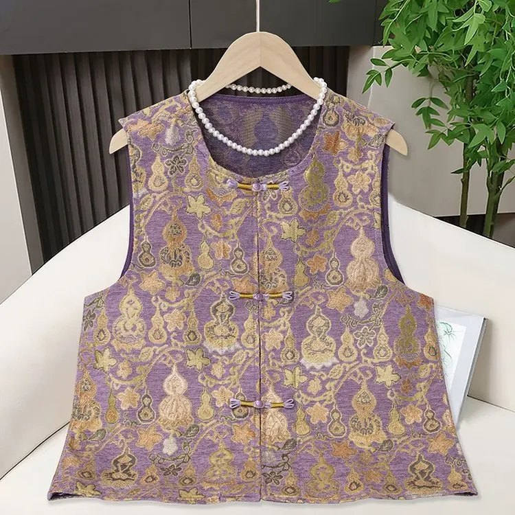 

Весна 2026: Новая женская тонкая куртка с вышивкой и принтом в виде тыквы, в китайском стиле, на пуговицах, модная верхняя одежда для женщин Lancôme