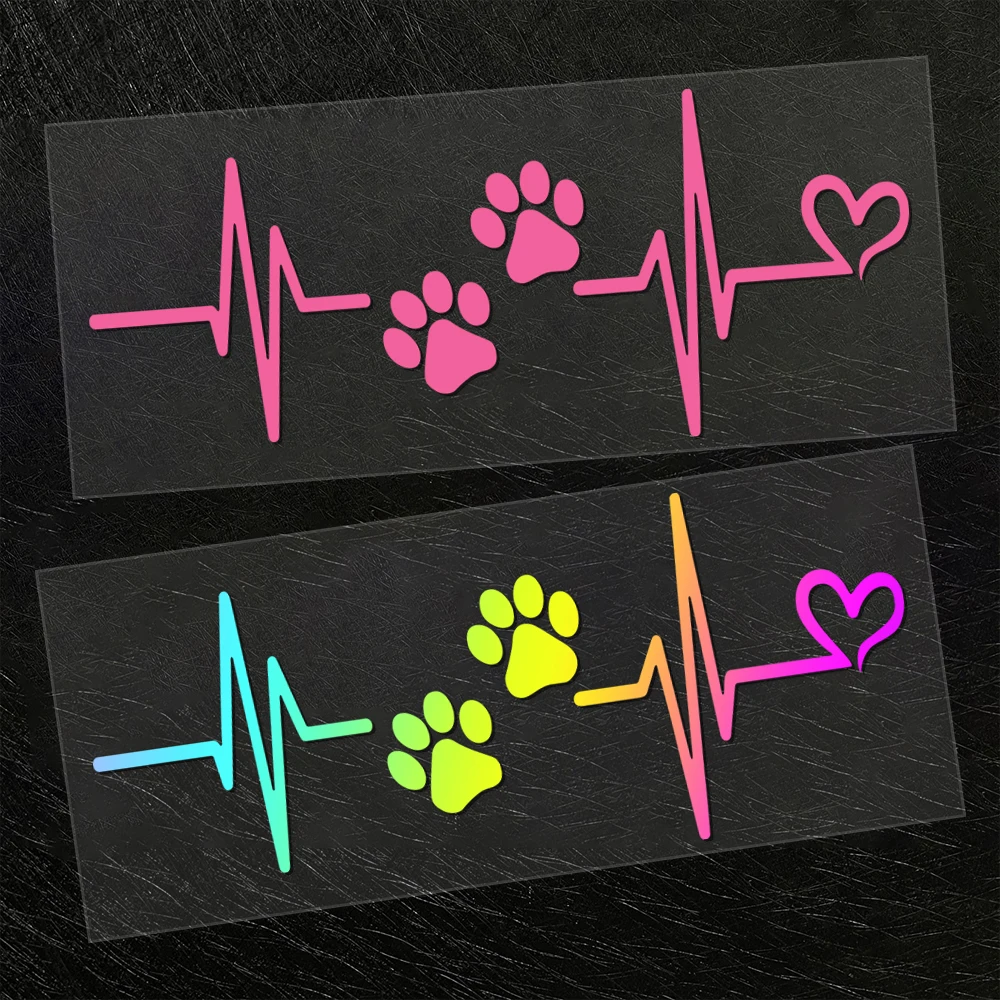 

Heartbeat Dog Paw Reflective Stickers Motorcycle Motor Bike Scooter Body Decal Accessories for Piaggio Vespa 300 GTS PX Sprint