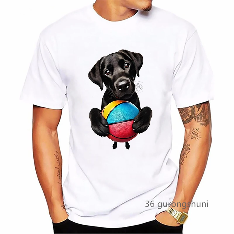 

Black Labrador Retriever Animal Printed Tshirt Men'S Clothing Funny Cool T Shirt Homme Harajuku Kawaii T-Shirt Tops