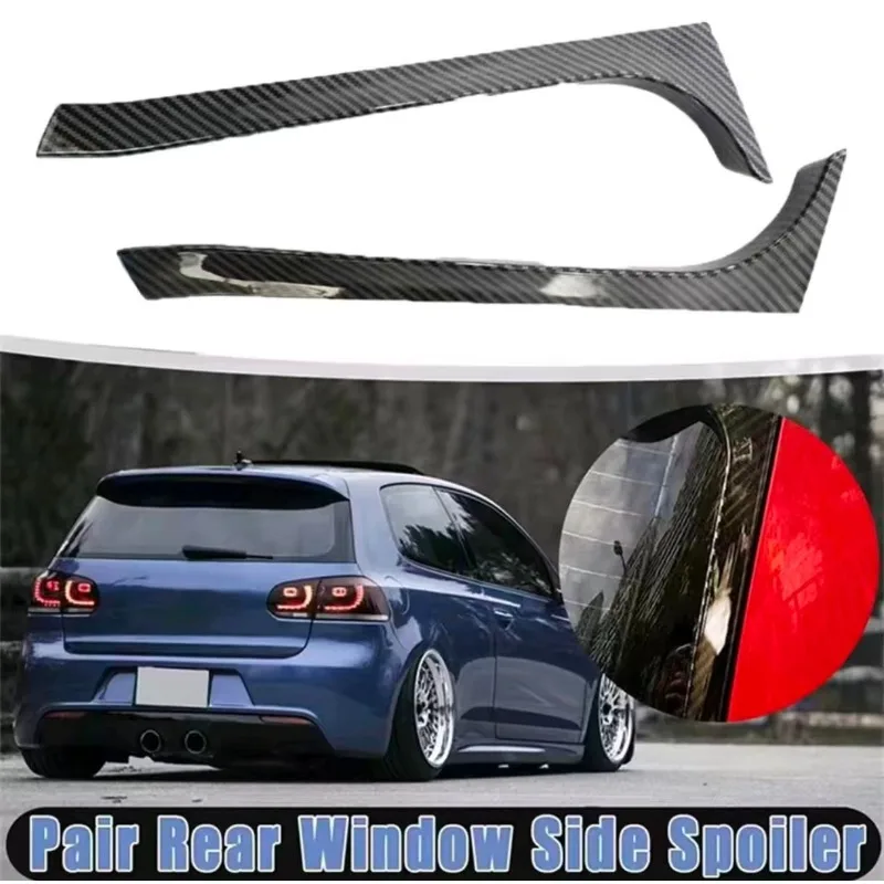 Car Rear Window Side Spoiler Canard Splitter Trim 2Pcs Compatible with For Golf 6 Mk6 2009 2013 Automotive Accessories