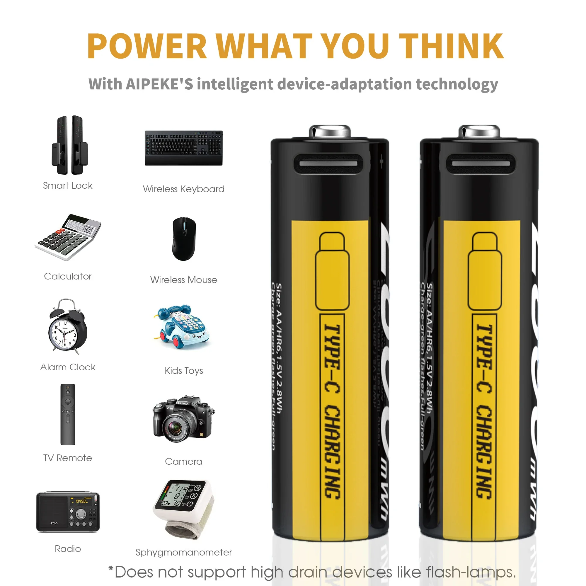 AIPEKE baterias recargables aa 1.5v 2800mWh 14500 battery aa rechargeable batteries for Children\'s toys remote controls cameras