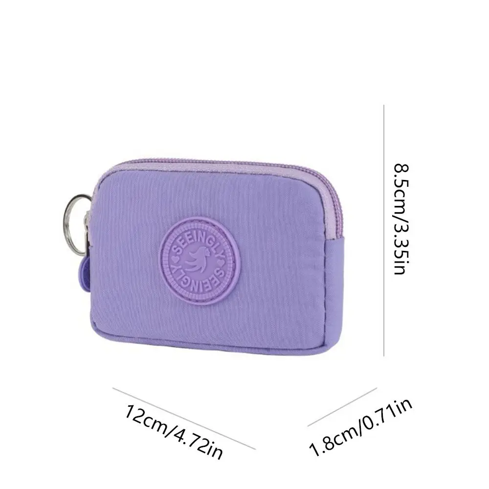 Monedero con cremallera corta con letras, monedero portátil de gran capacidad, cartera con cremallera impermeable, tarjetero de nailon, bolsa de almacenamiento Simple para viaje