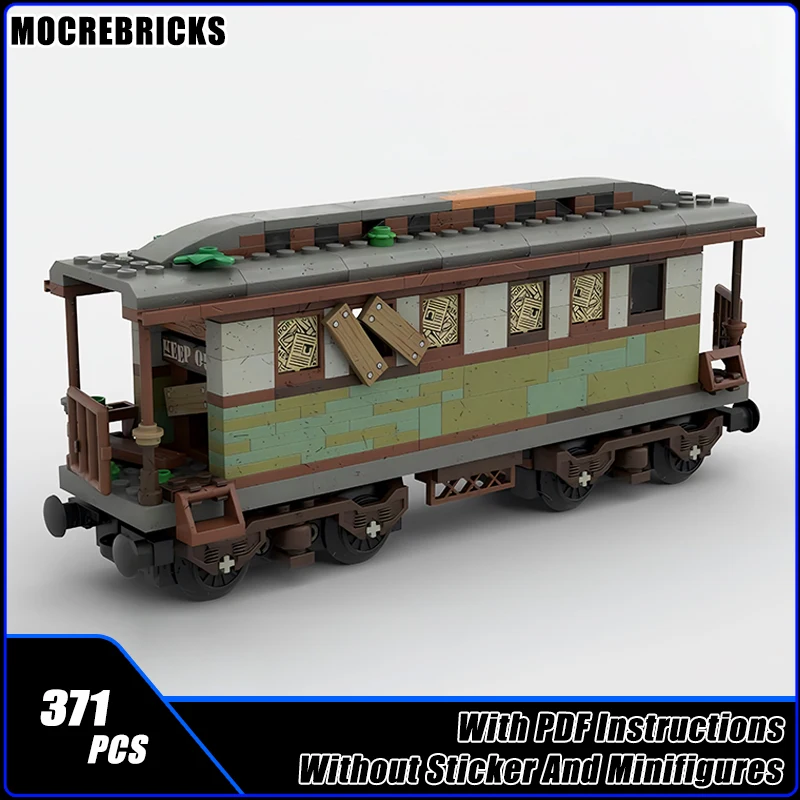 Retro Railway Trains Carriage MOC-103141 Abandoned Passenger Coach MOC Building Blocks Assembly Model Kid's Bricks Toys Gifts