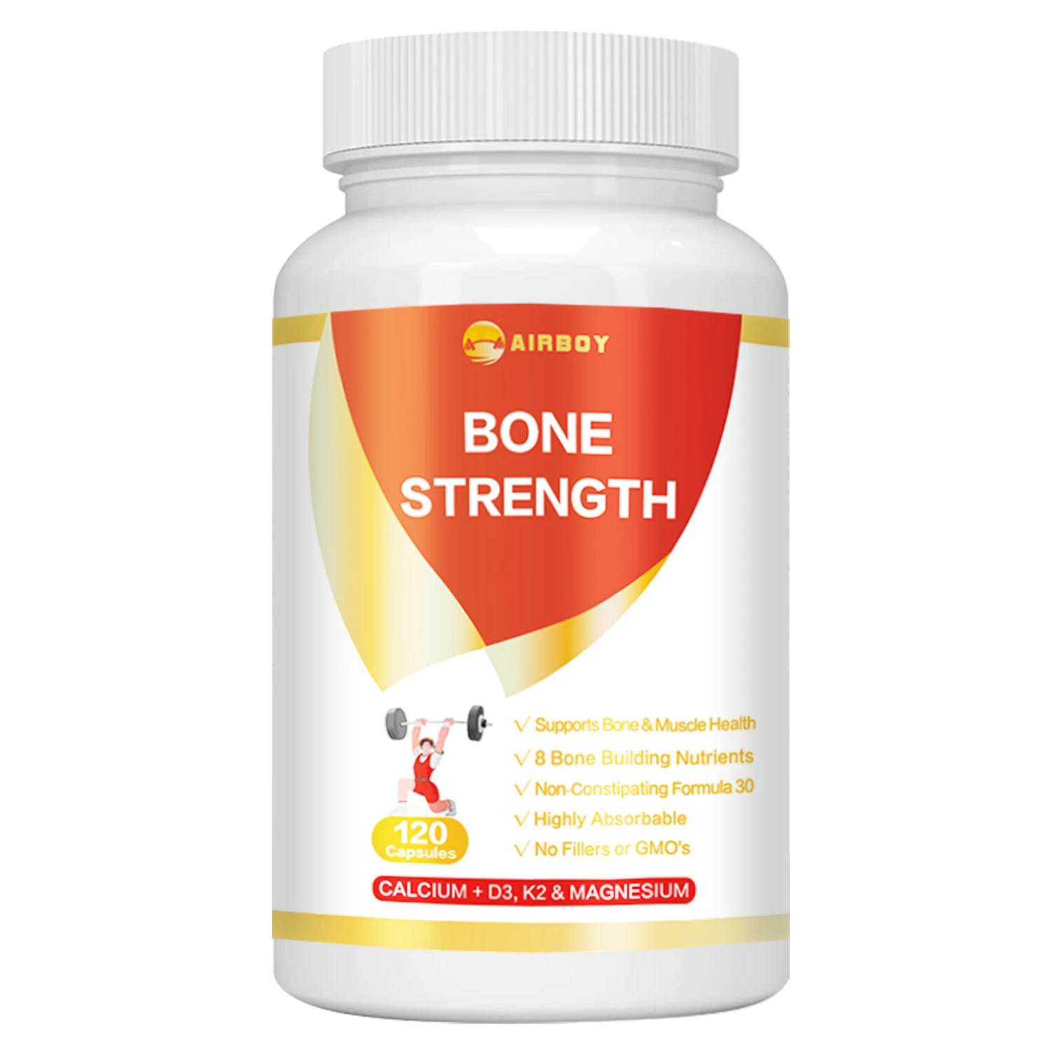 

Bone Strength - with Vitamin D3 + K2 - Improve Bone Strength, Promote Bone Growth, Support Joints, Immune Health