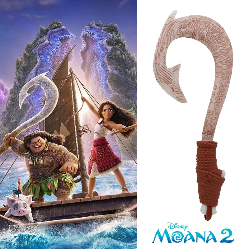 Disney Moana 2 Fish Hook Knife Cosplay Maui Weapon Cute Flashing Light Toy Anime Classic Toys Children Christmas Birthday Gifts