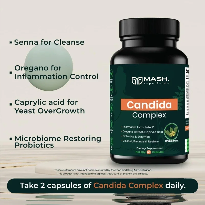 

Candida Cleanse Supplement for Intestinal Health Digestion & Immunity Bloating And Stomach Distension Relief