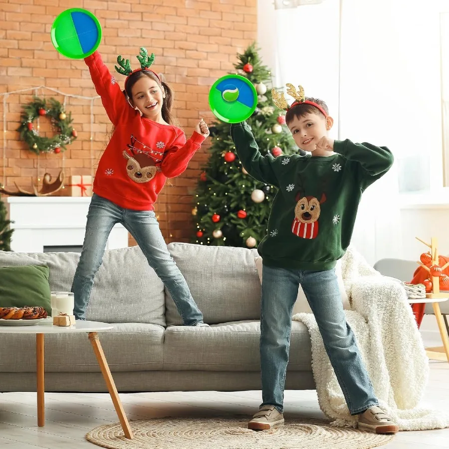 Ensemble de jeu de lancer et de capture de balle – Jeux d'intérieur et d'extérieur pour enfants de 3 à 12 ans, jouet aquatique pour piscine de sable de plage, comprend 6 pagaies, 6 balles collantes