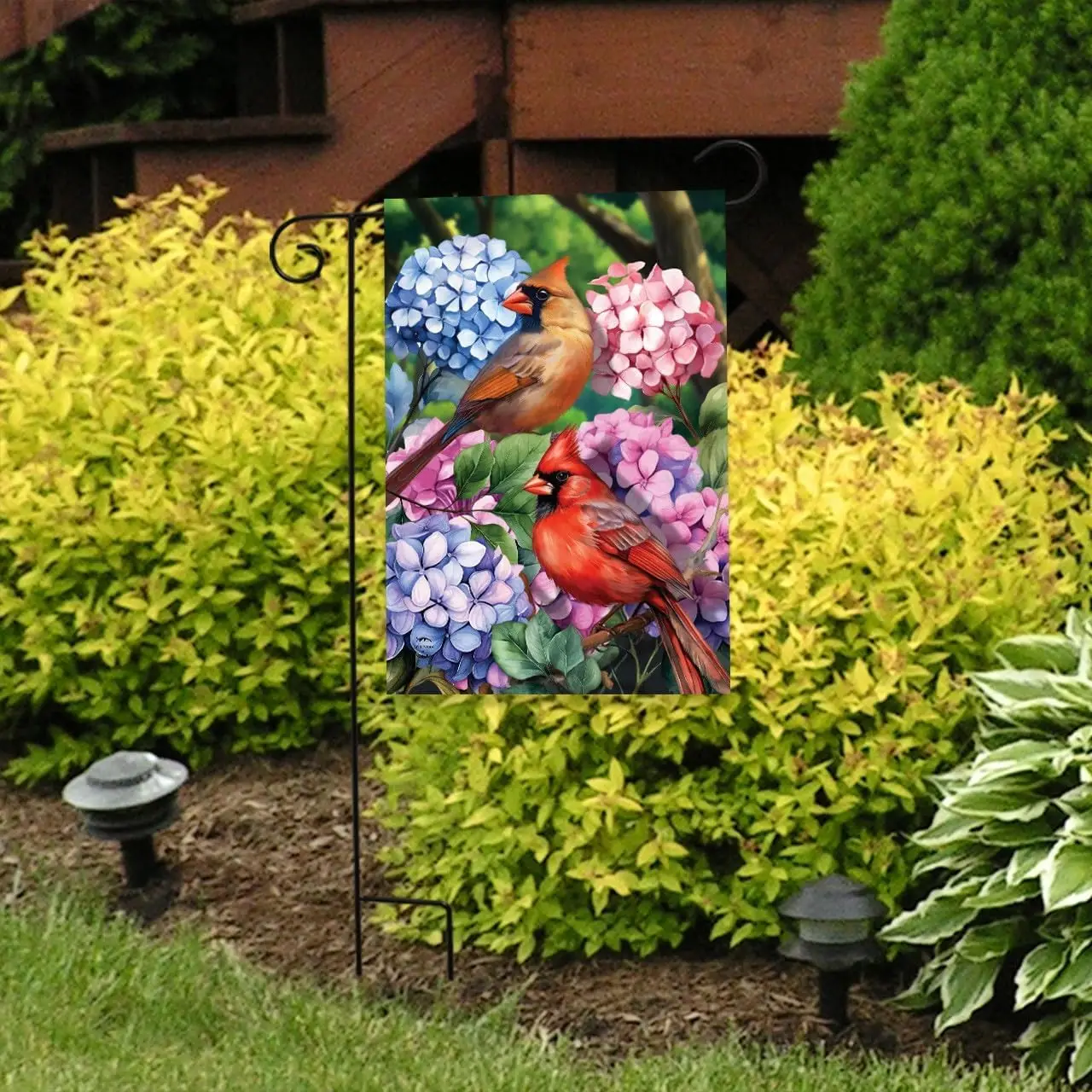 Briarwood Lane Perched Cardinals Garden Flag YYD EEZ
