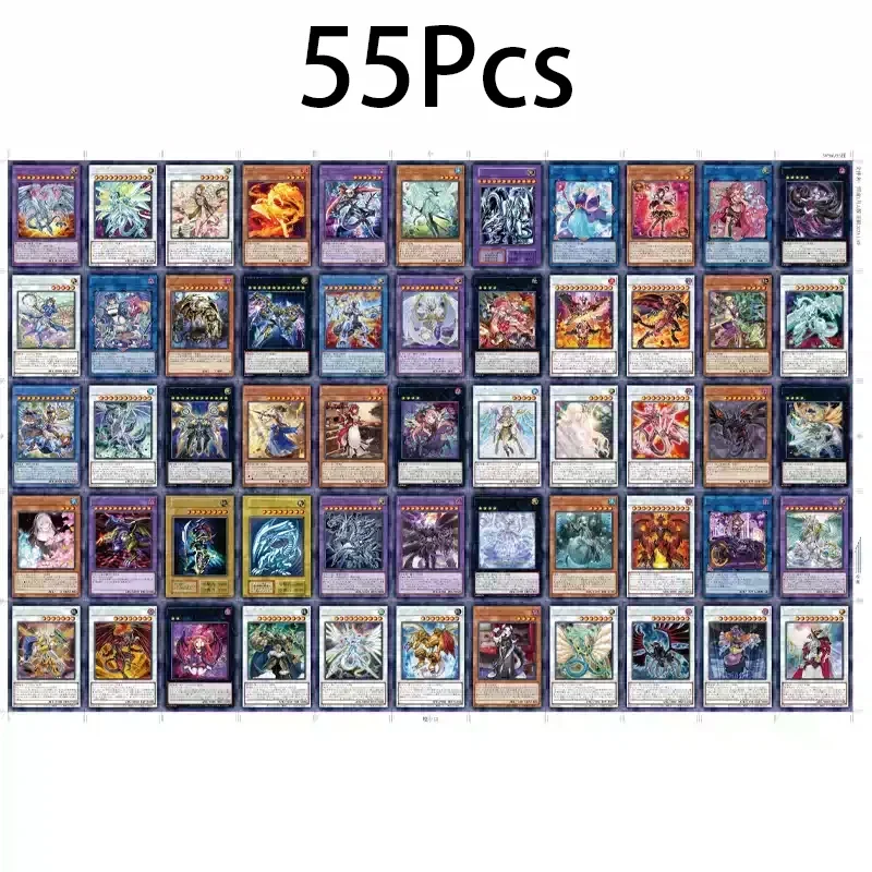 

55Pcs/ Set Yu-Gi-Oh DIY Self Made UTR Blue-Eyes White Dragon Coarse Flash Collectible Card in Stock FAST SHIPPING