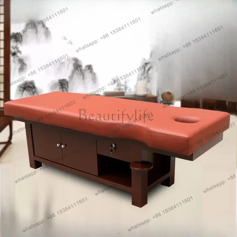 Factory Direct Sales Nordic Solid Wood Massage Tables Beauty Salon Multifunctional Foot Bath Massage Tables Adjustable Furniture