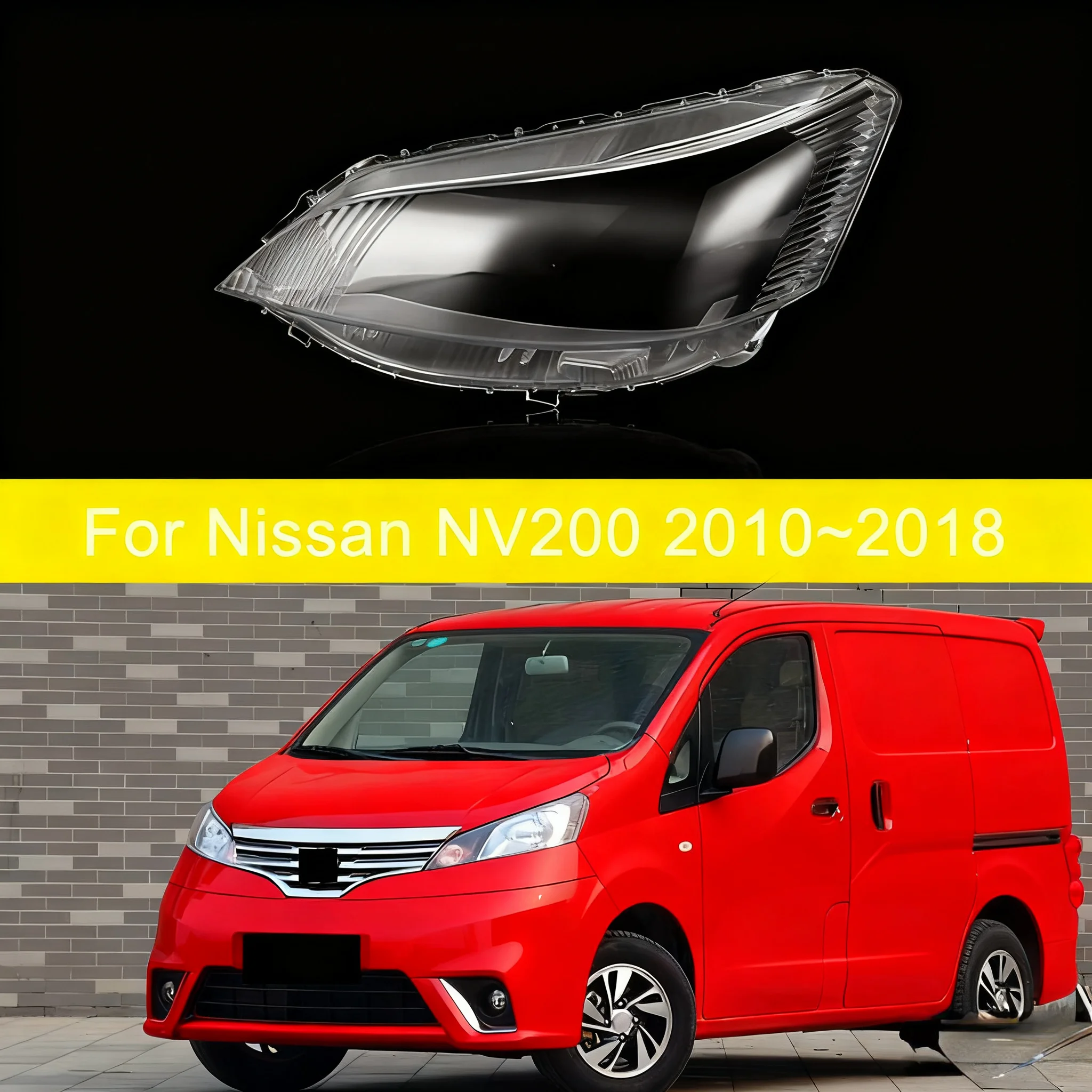 

For Nissan NV200 2010-2018 Headlights Shell Mask Cover Transparent Headlamp Housing Plexiglass Replace The Original Lampshade