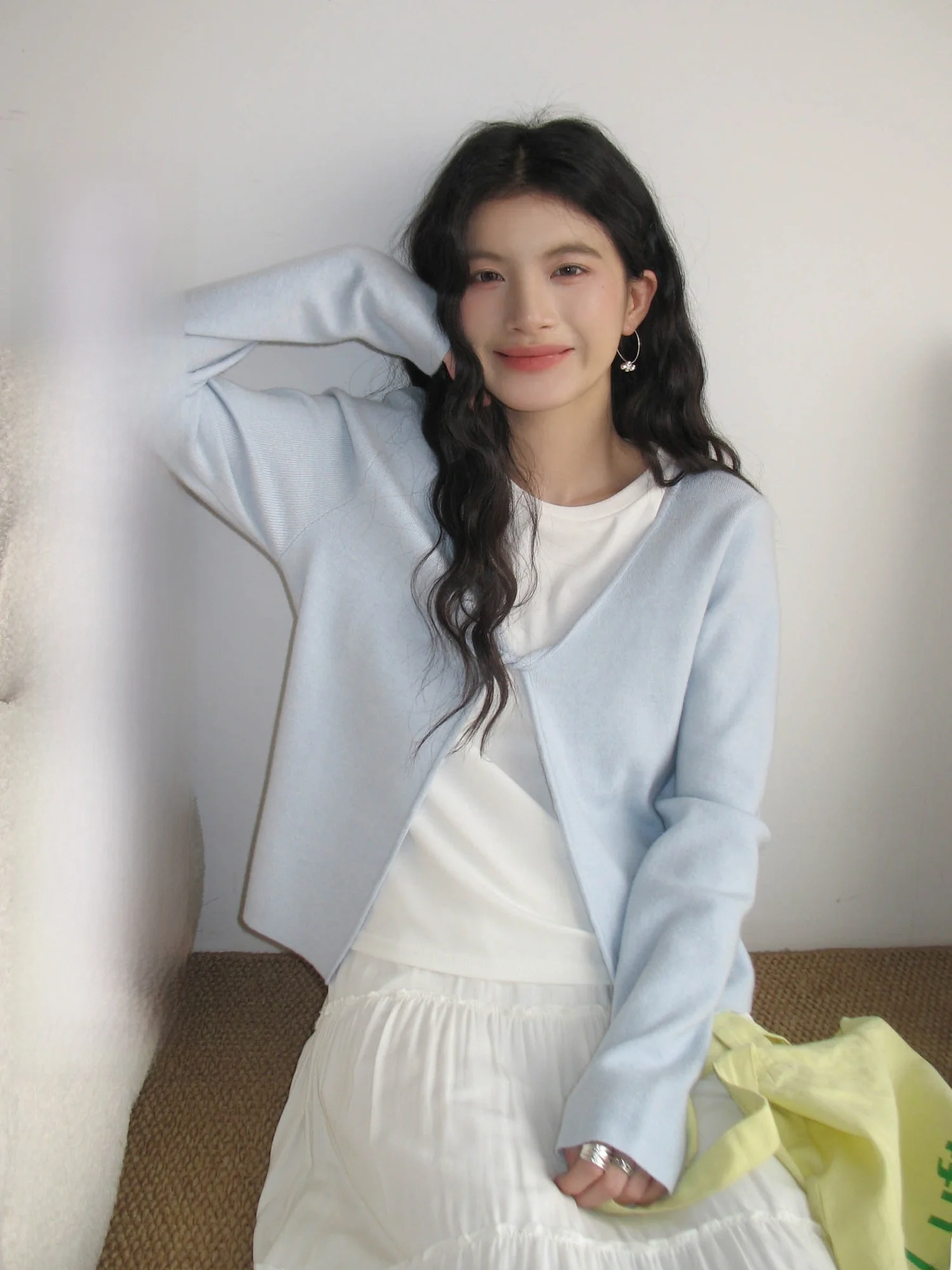 

Soft Sle Knitted Long Sve Women's Cardigan Inner Wear Outerwear Casual Loose Fit V-Ne Spring Autumn Season Faion