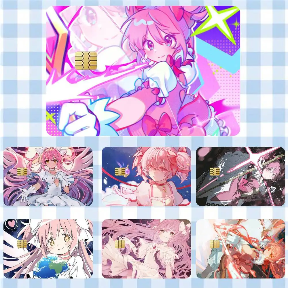 

Madoka Kaname Anime Girl Puella Magi Madoka Magica Sticker Film Tape Skin for Credit Card Debit Card Waterproof Stickers Cartoon