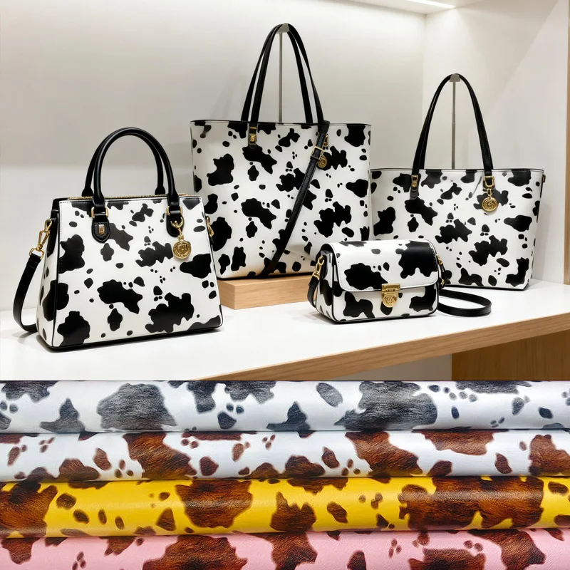 Cowhide Printed PU Leather Fabric Durable Soft Fade-resistant DIY Material for Making Sofa Pillow Cover Upholstered Backrest Bag