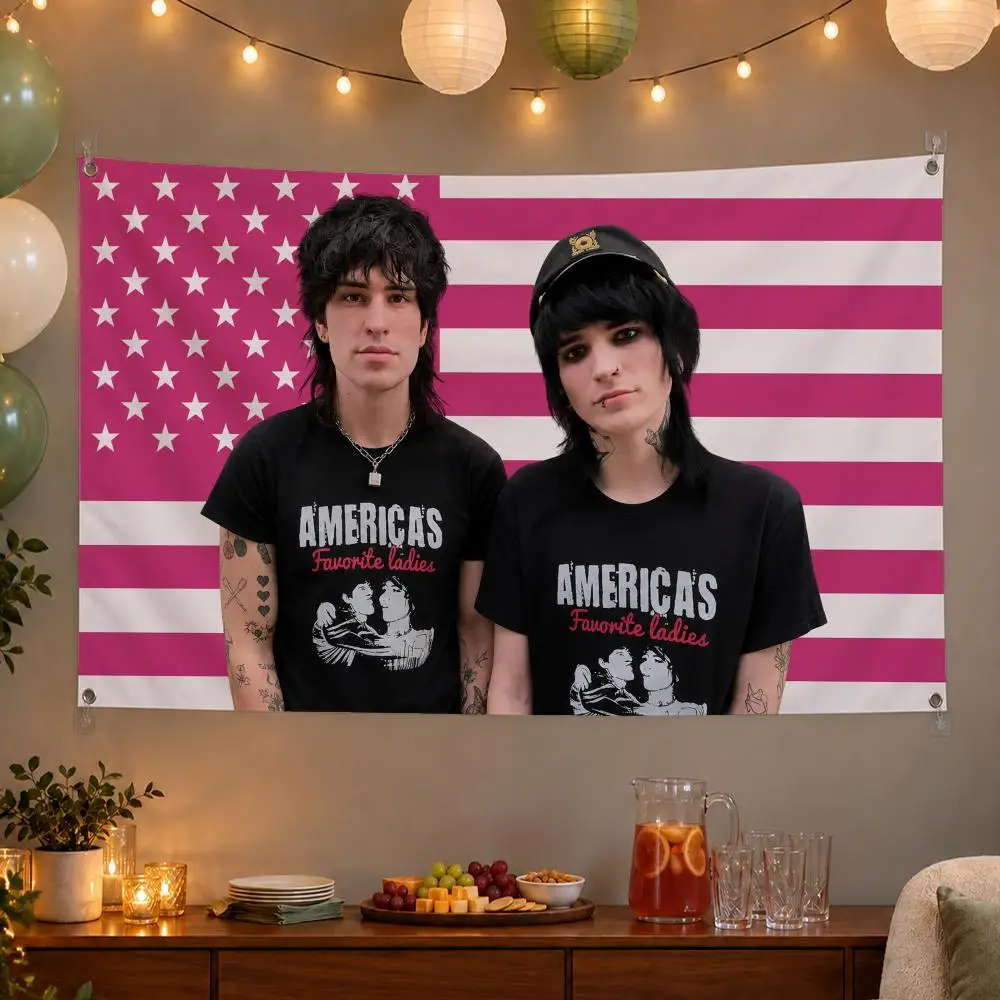 Trending Celebrity Jake Webber & Johnnie Guilbert Flags Wall Hanging Banner Indoor Outdoor Party Home Wall Decor Backdrop
