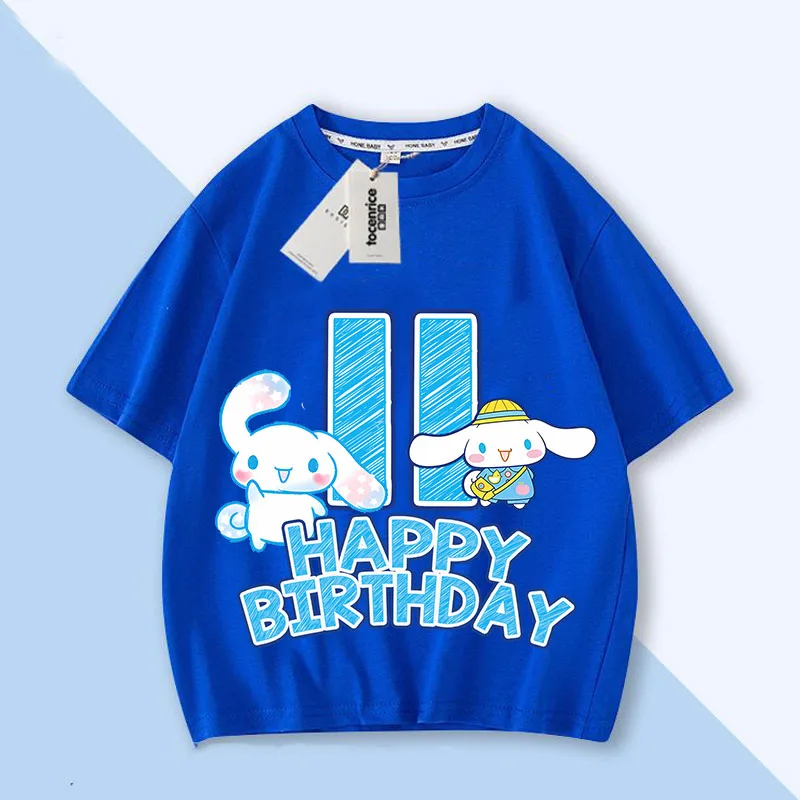 

Cinnamon Children Clothing T-shirt Cinnamoroll Cartoon Anime Figures Short Sleeve Sanrio Kawaii Fashion Home Clothes Top Kid Tee