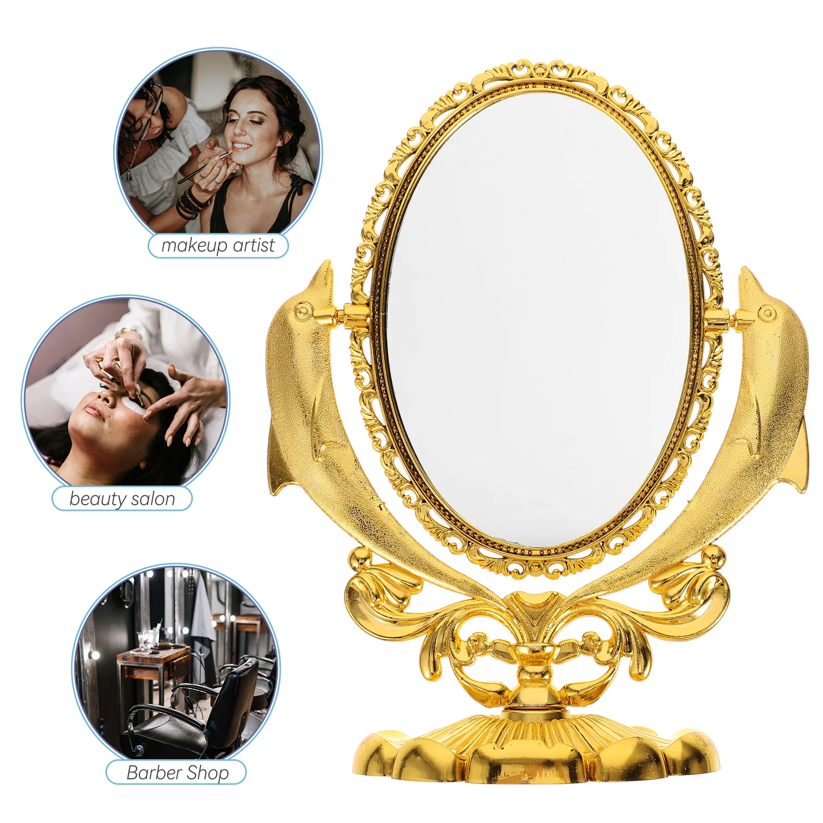 Dubbelzijdige draaibare make-upspiegel Desktoptafel make-upspiegel voor bureaugebruik make-upspiegels Tafelmake-upspiegel,