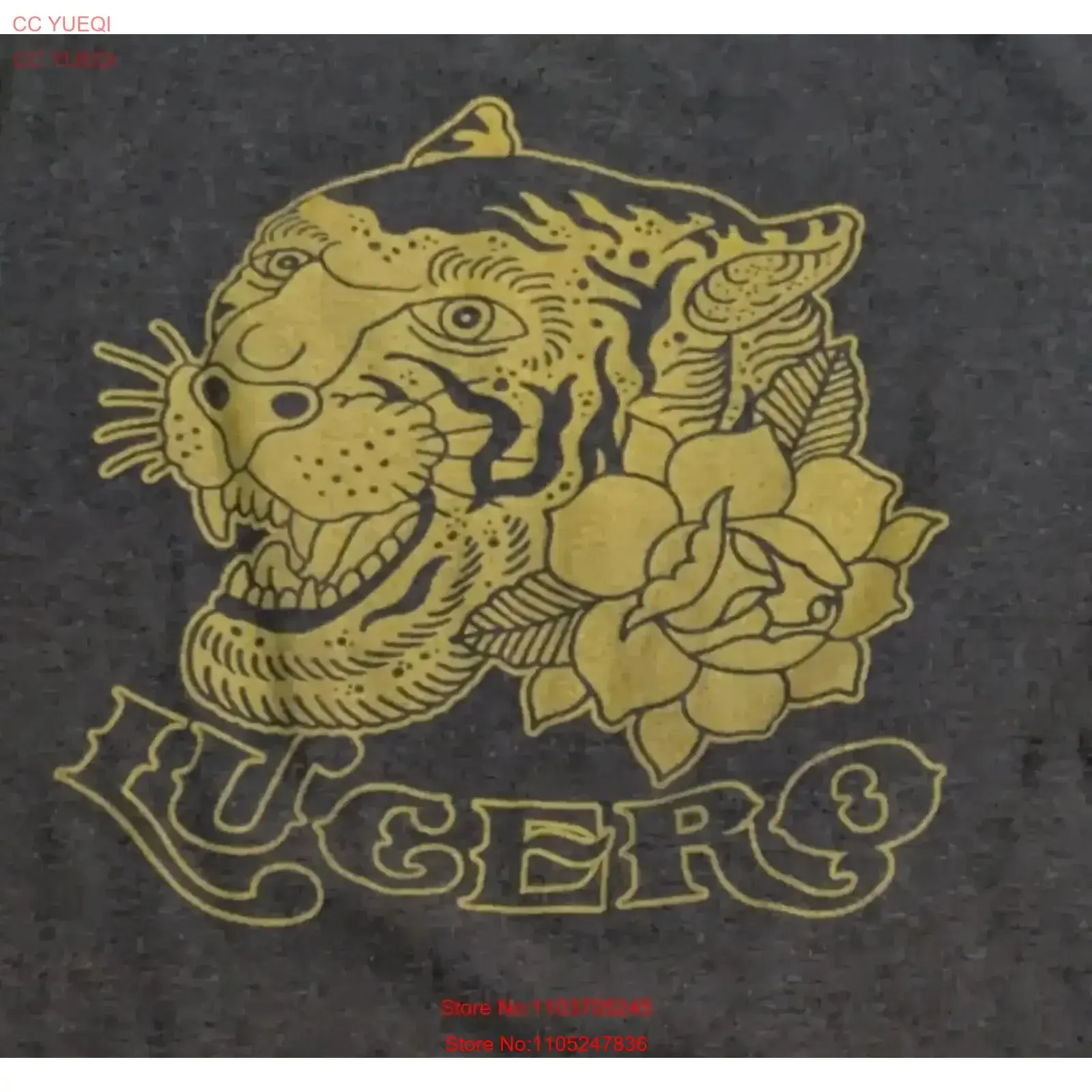 Camiseta Lucero Band Tiger Tattoo, talla grande, estilo vintage, lavada, para hombre, suave, informal, cómoda, elástica, estilo streetwear, ligeramente vintage