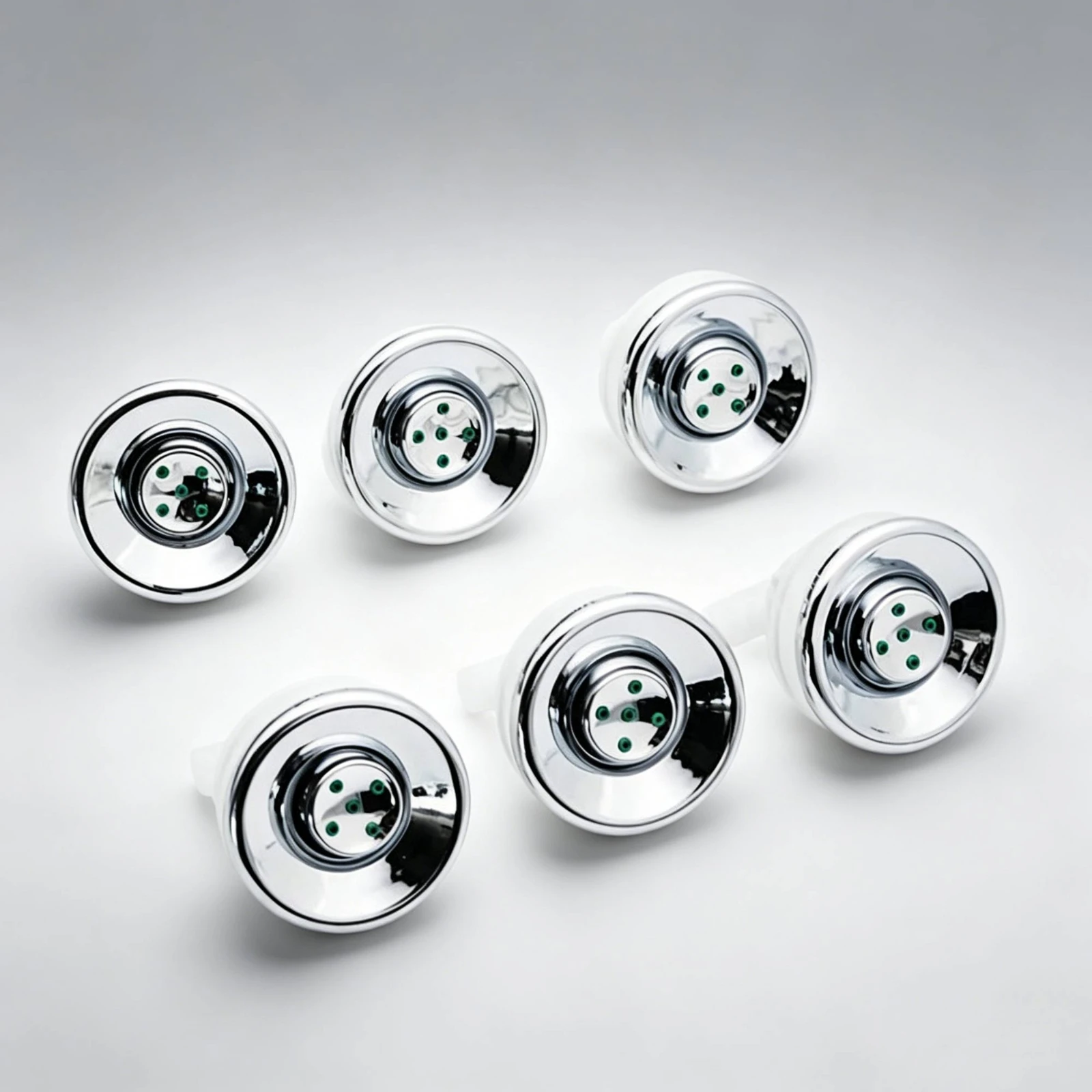 Chrome Shower-Head Nozzle Multiple Spray Outlets Compact Shower Nozzle