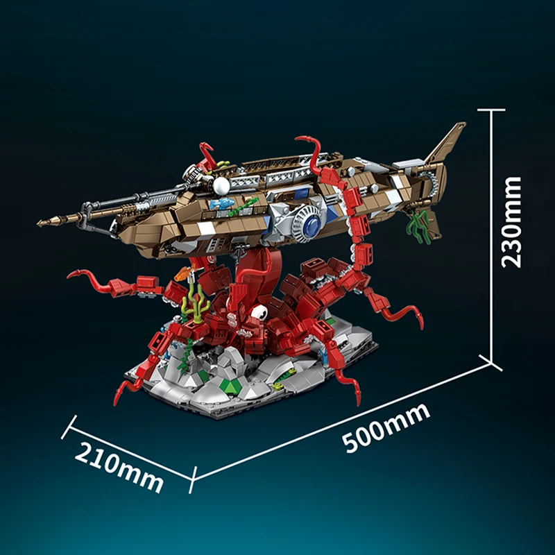 ตัวต่อเรือดำน้ำนอติลุส 1190 ชิ้น ของเล่นตัวต่อประกอบเอง ของตกแต่งบ้าน ของขวัญสำหรับเด็ก