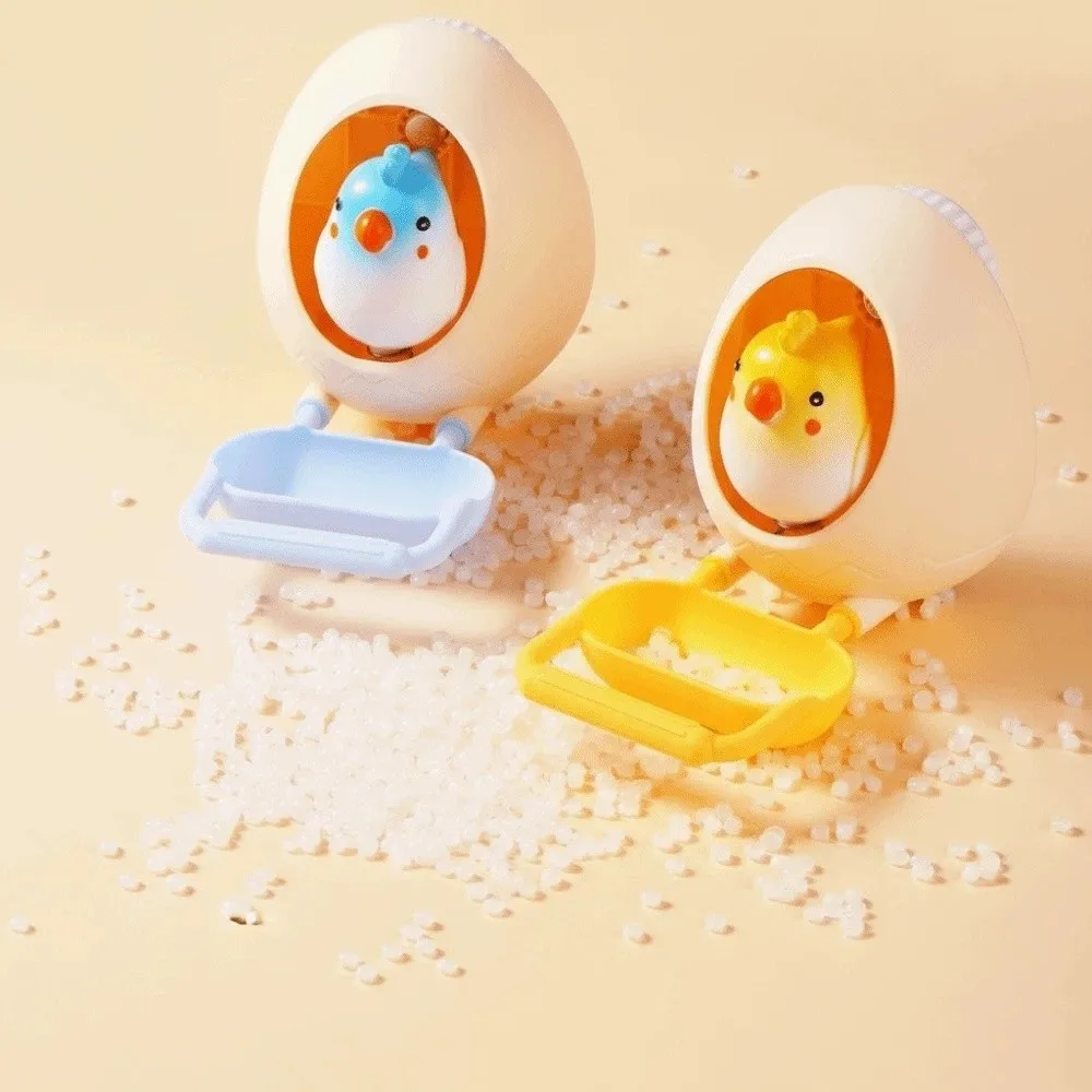 Bite Resistant Bird Food Dispenser Eggshell Bird Wide Mouth Parrot Training with Stand Detachable Forage Box Beak Claw Grinding