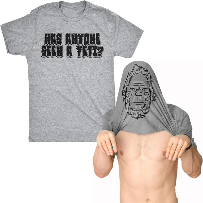 Hat jemand schon einen Yeti gesehen? Lustiges, cooles Bigfoot-T-Shirt für Männer, Y2k, humorvolles Sasquatch-Gesicht, sarkastischer Witz, T-Shirt. – Detail 6