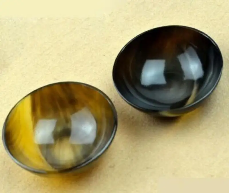 

2Pcs Natural Water Buffalo Horn Carved Bowl