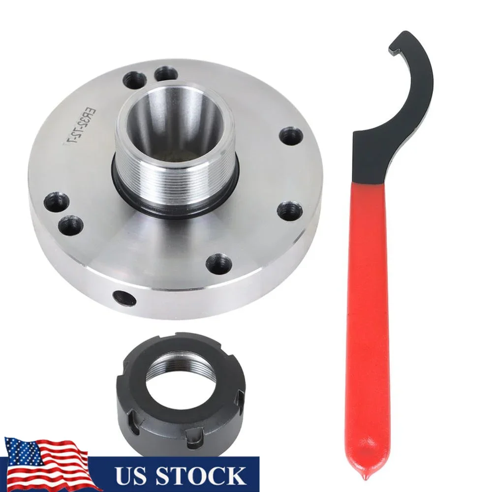 ER-32 CNC Milling Lathe Tool Chuck Seven Holes Diameter 100MM High Precision Sturdy Durable High Speed Steel Mill Lathe Tool