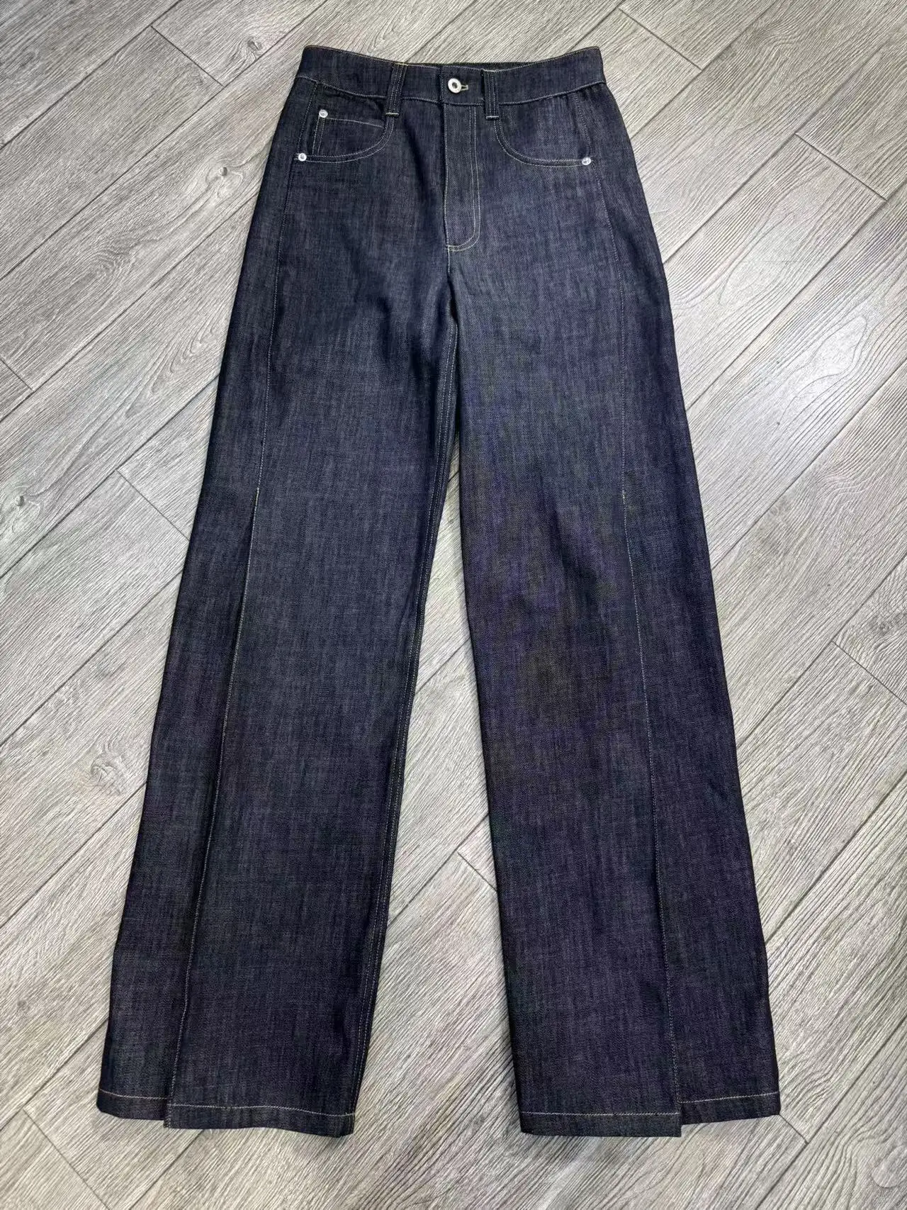 

Women Straight Denim Long Pants 100% Cotton High Waist Loose Fashion Jeans