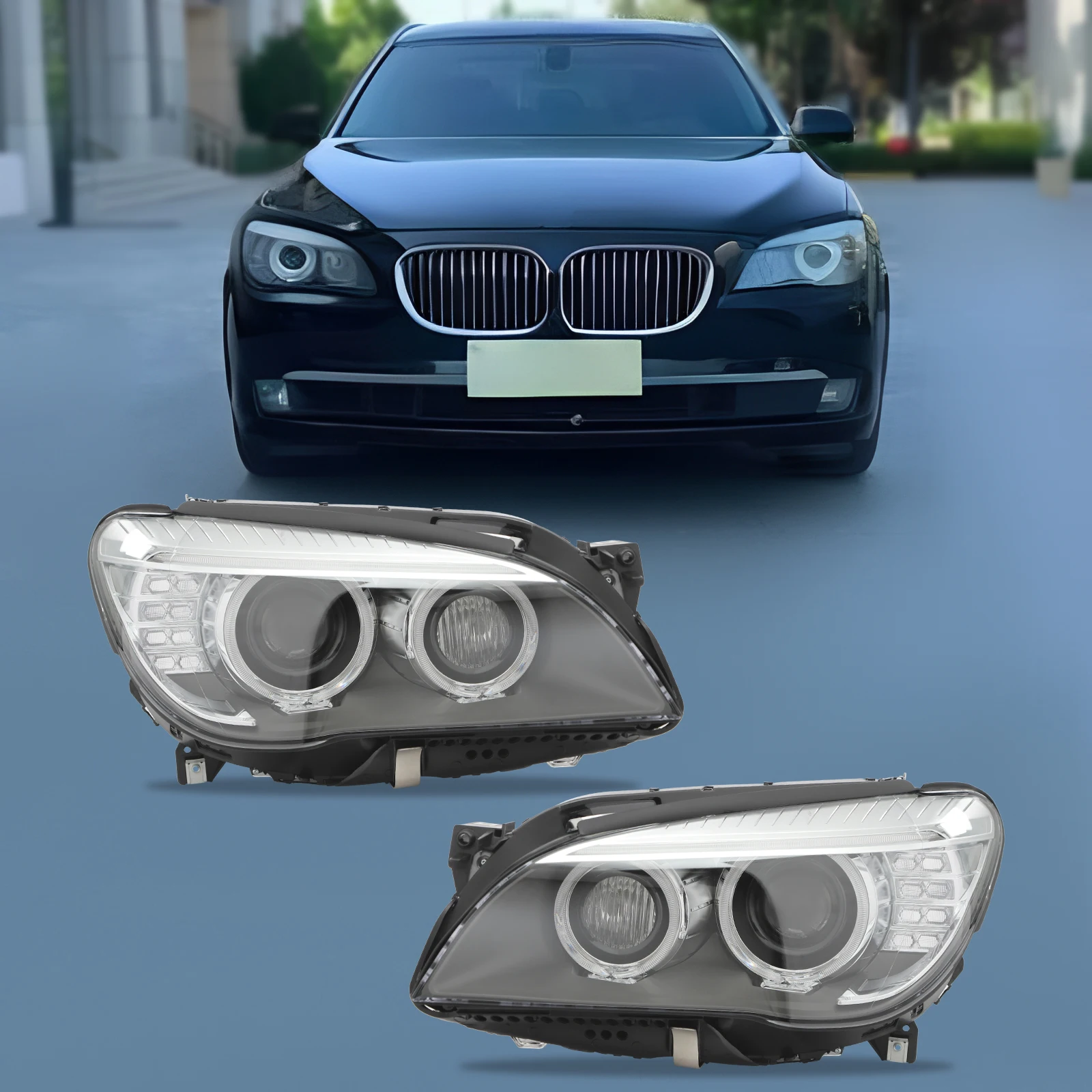 HID Left & Right Headlights With AFS For 13-15 BMW 7 Series F01 F02