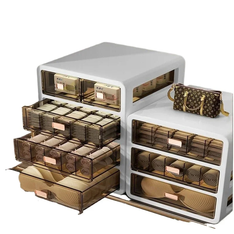 Plastic Underwear Storage Box Multifunctional Wardrobe Organizer Dormitory Clothes Partition Box Bra Organizing Drawer