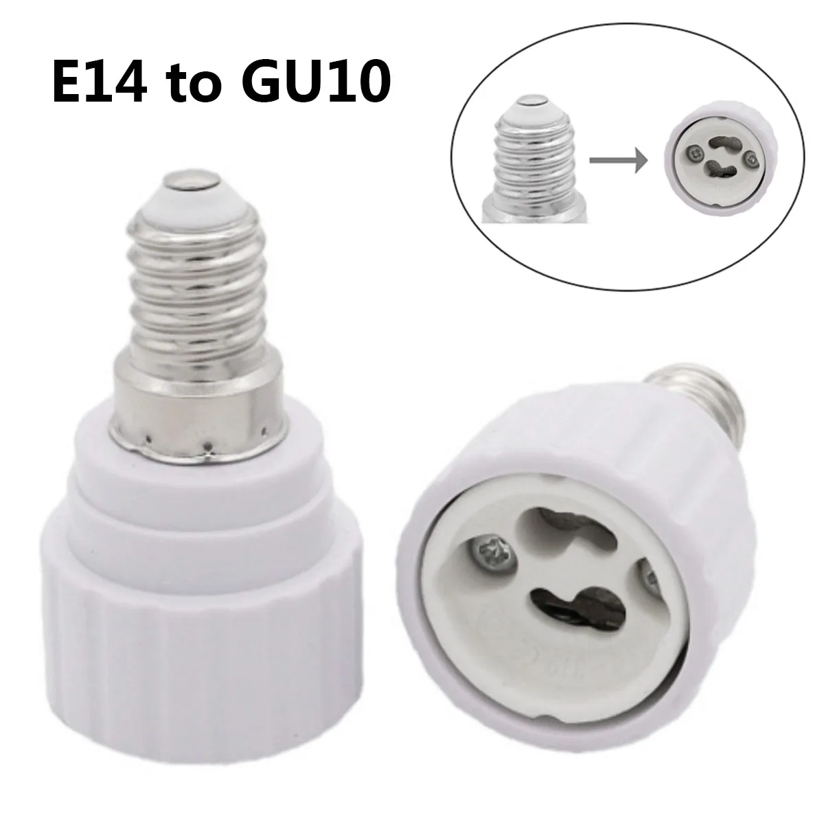 

E14 To GU10 White Lamp Holder Converters Lamp Base Converters LED Light Bulb Adapter Converter Holder