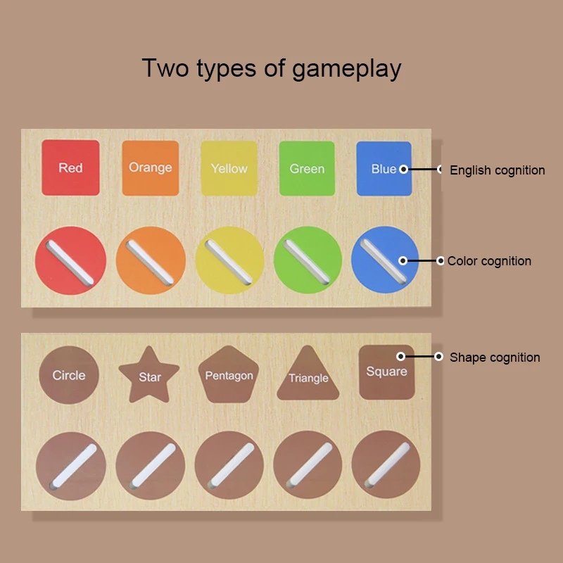 Houten kleurvormclassificatiedoos voor kinderen Geometrische cognitie Training Leermiddel Tafelspel Educatief speelgoed voor kinderen