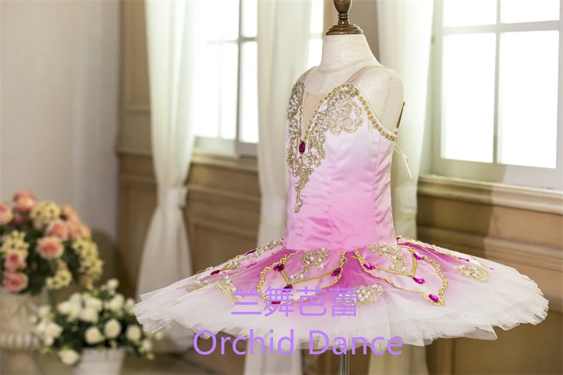 고급 패턴 고품질 전문 맞춤형 성인 소녀 핑크 버드 발레 튜튜 의상
