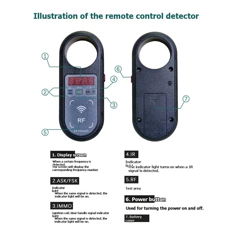 [HOT!A34R】 K 8 Tester Frequency Meter For Car Remote Control Detection 100-999Mhz LCD Infrared Signal