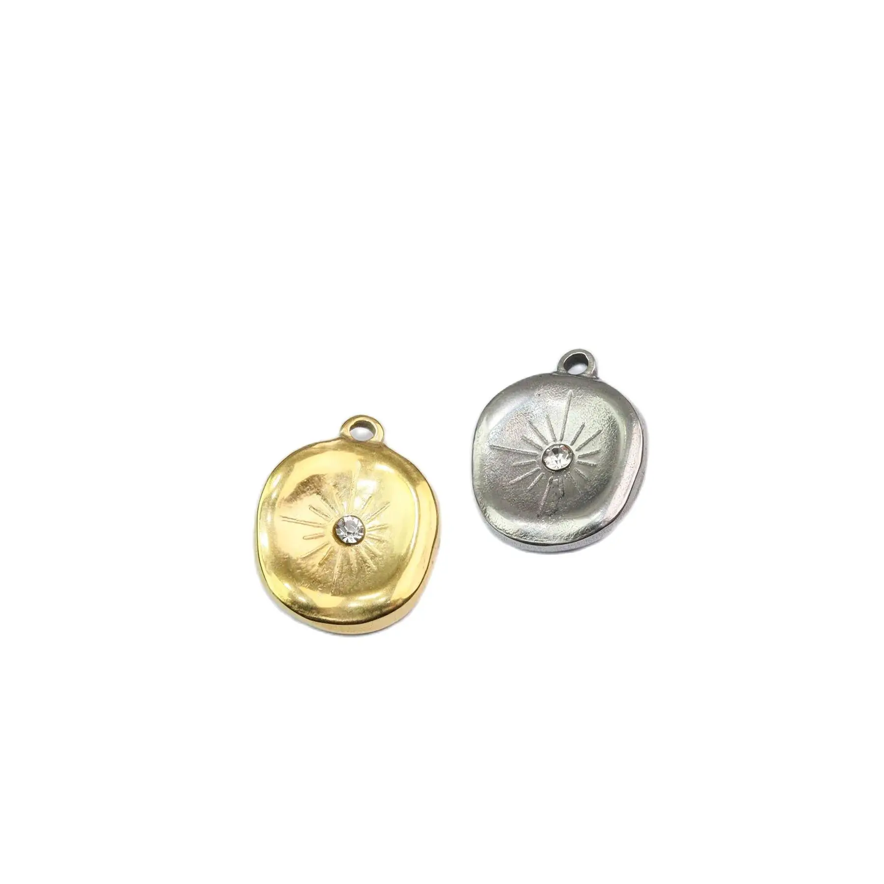 5pcs  Stainless Steel Rhinestones Star Fashion Jewelry Charms Pendant DIY Handcraft Vacuum Plate Waterproof Antiallergic