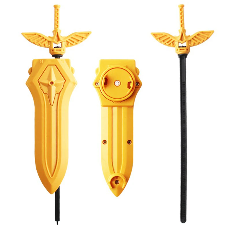 Sword Launcher Two-way Rotation Bey Launcher Pull Ripcord Launcher Grip Starter without Spinning Top Kids Toys for Boys Gift