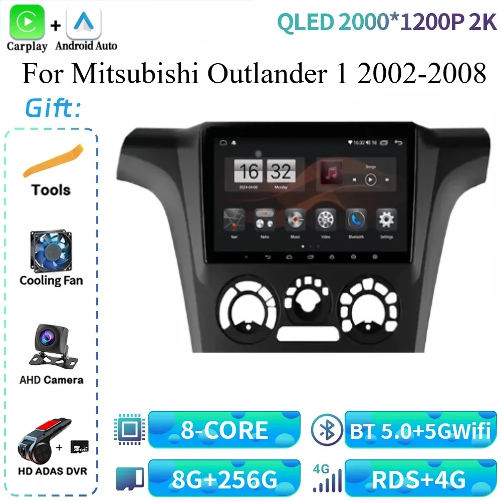 

For Mitsubishi Outlander 1 2002-2008 Car Radio Multimedia Wireless BT Carplay Navigation 4G GPS Touch Screen Stereo Android 14