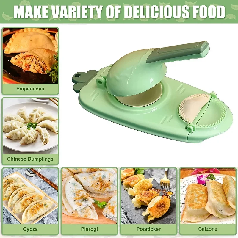 2 In 1 Dumpling Skin Press Manual Dumplings Modeling Maker Set Dough Pressure Mould Machine Pressing Tool Mold for Kitchen