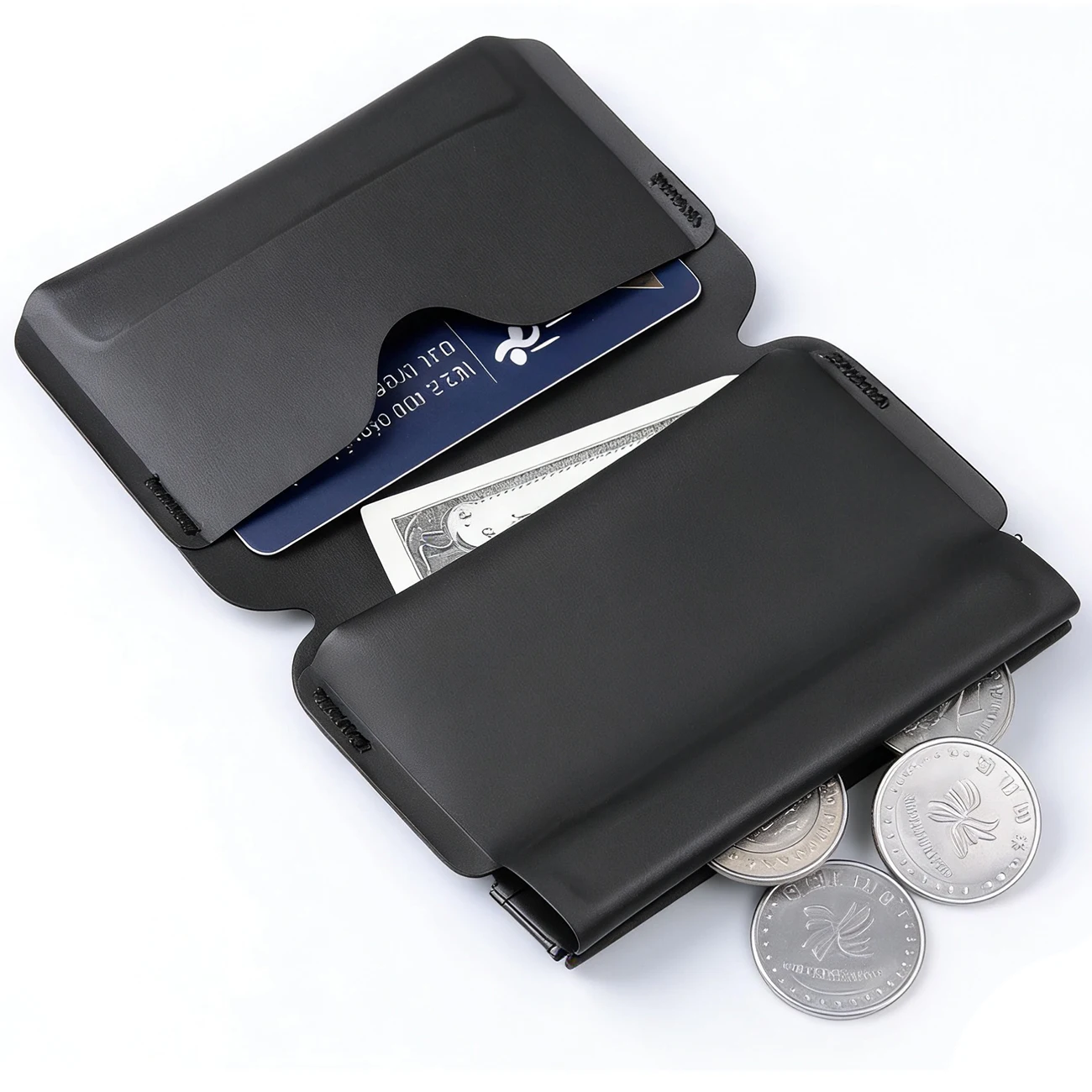 Men Foldable Wallet with Multiofunctional Magnetic Buckel Coin Purse Mini EDC Pouch Portable Ultra-light ID Business Card Holder