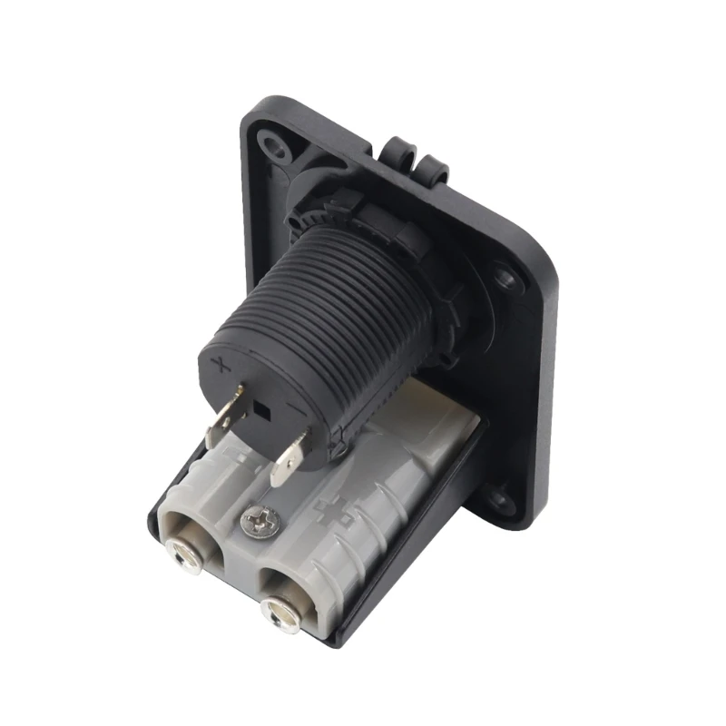 12V 24V Car Charging Adapter for Car Flush Mounted 15A Charging Socket Connector with Dust Cover and Screws