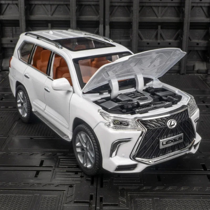 Nuovo 1:24 per LEXUS LX570 SUV modello di auto in lega diecast modello di auto in metallo alta simulazione suono e luce collezione regalo giocattolo