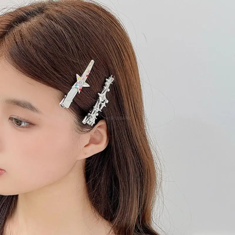 Cyberpunk Hair Clip for Hot Girls Hair Styling Unique Hexagram Shape Barrettes Designed Hair Barrettes for Teens Girls