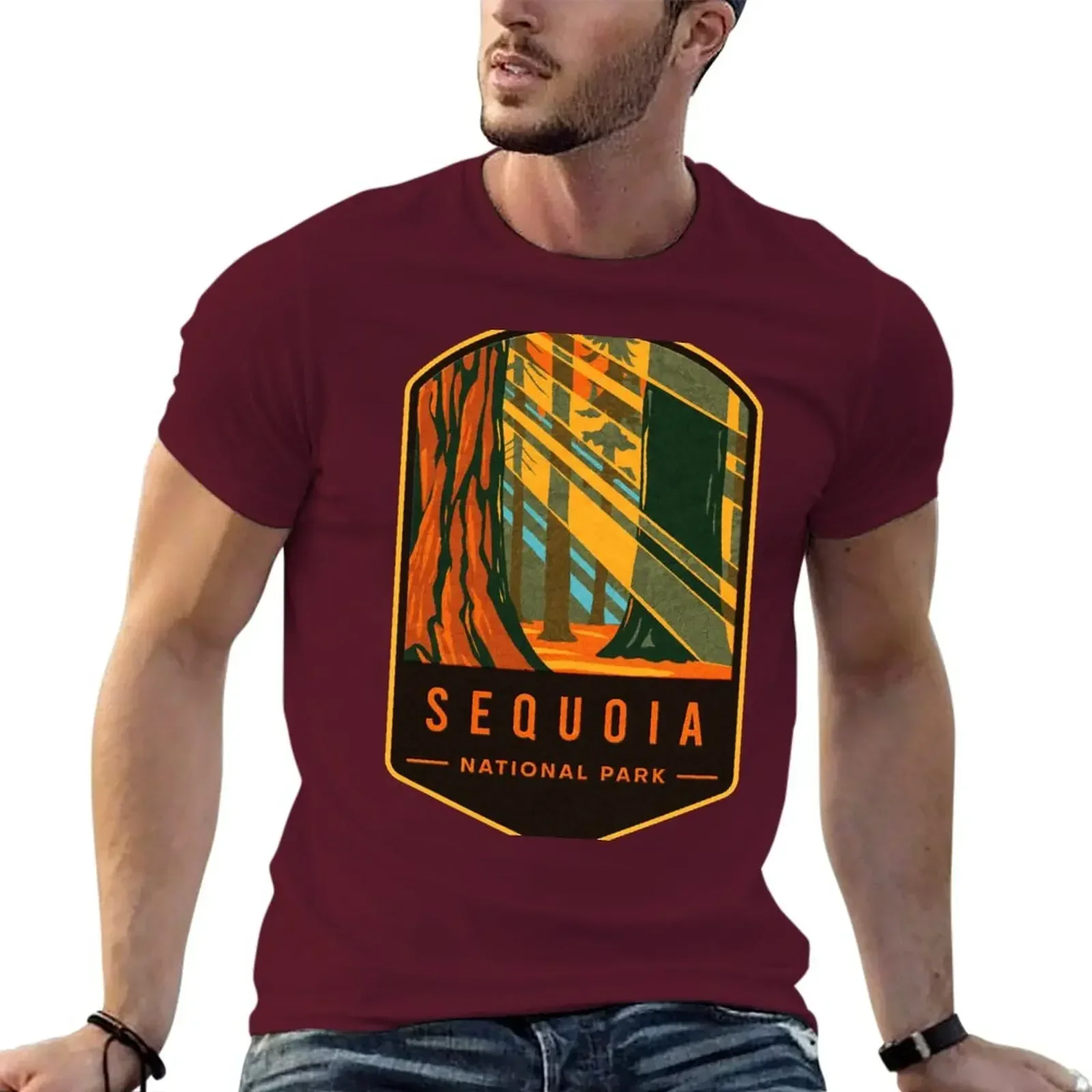 Sequoia National Park T-Shirt new edition oversized hippie clothes men t shirts Short Sleeve Round Collar harajuku manga 2024