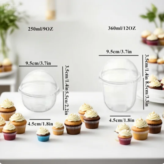 

50pcs Mousse Dessert Picnic Party Packing Dessert Cups With Lid Pudding Cups With Lids Plastic Boxes Ice-Cream