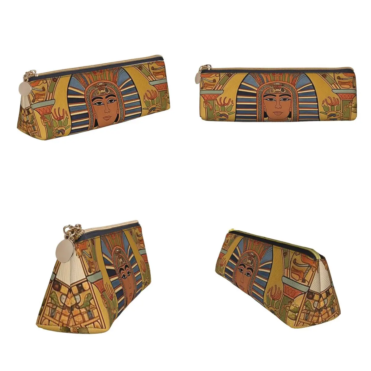 Egyptian Pharaoh With Golden Crown Pencil Case Pencil Pouch Storage Stationery Supplies Pen Box Pencil Bag for Boys Girls Gifts