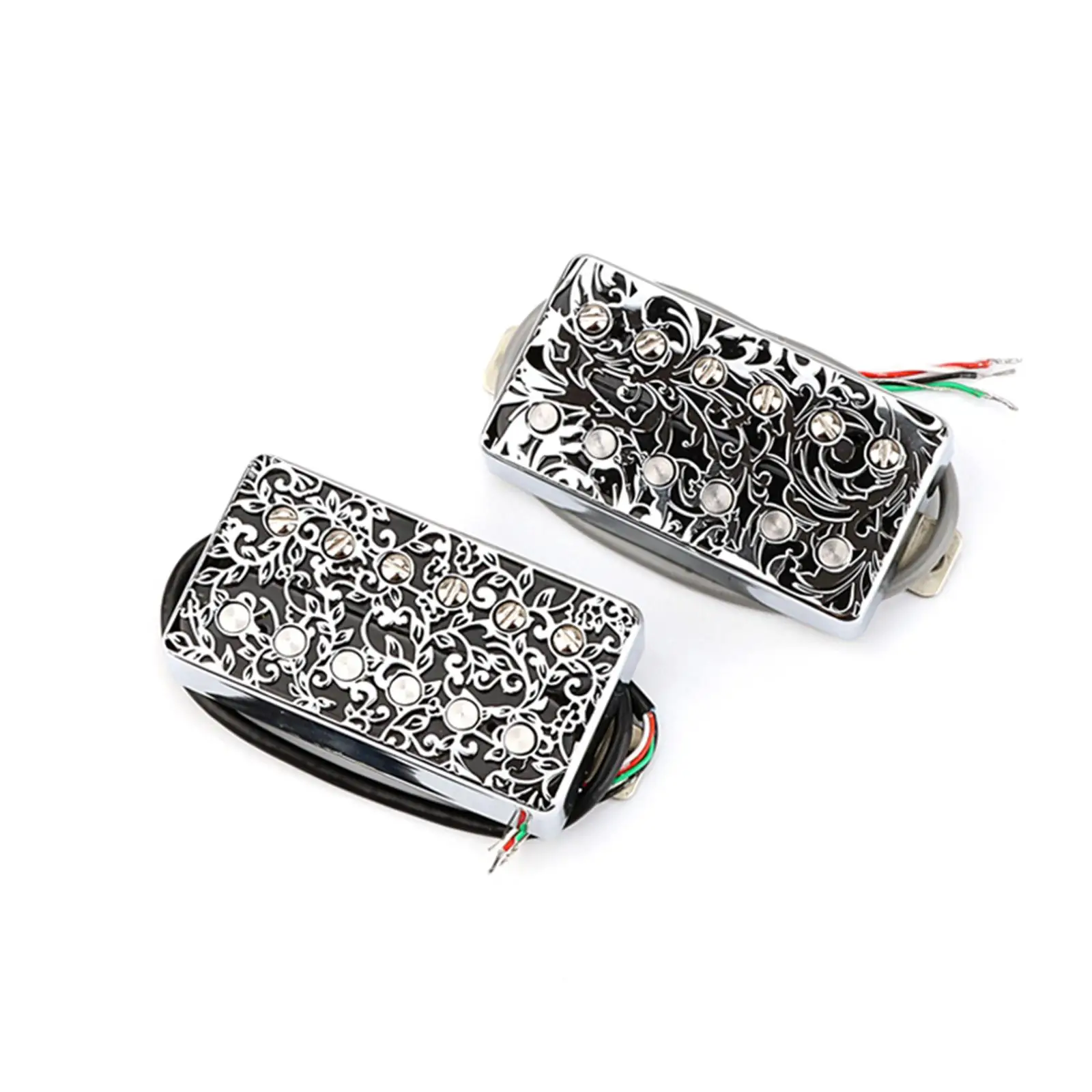 2 Pieces Alnico Humbucker Pickup Humbucker Guitar Pickup 50mm(Neck), 52mm(Bridge) Neck+Bridge Universal Ceremic Guitar Pickup
